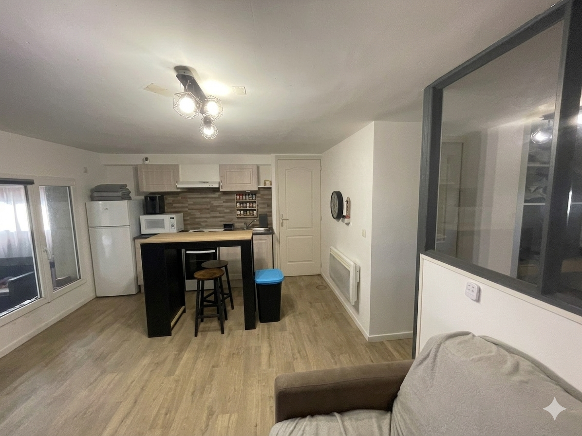 CAPENDU   STUDIO MEUBLÉ VENDU LOUÉ   TERRASSE   RENTA BRUTE