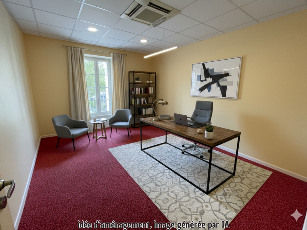 A louer : bureau au premier étage au centre ville de Capendu
