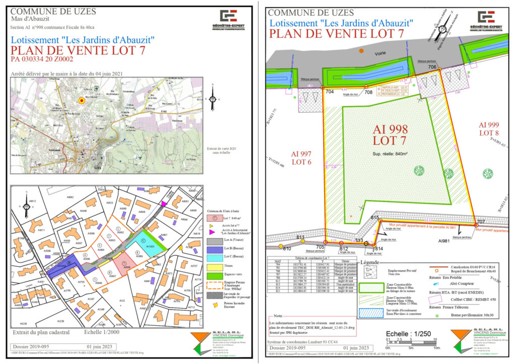 UZES – TERRAIN 840M2 – VIABILISÉ